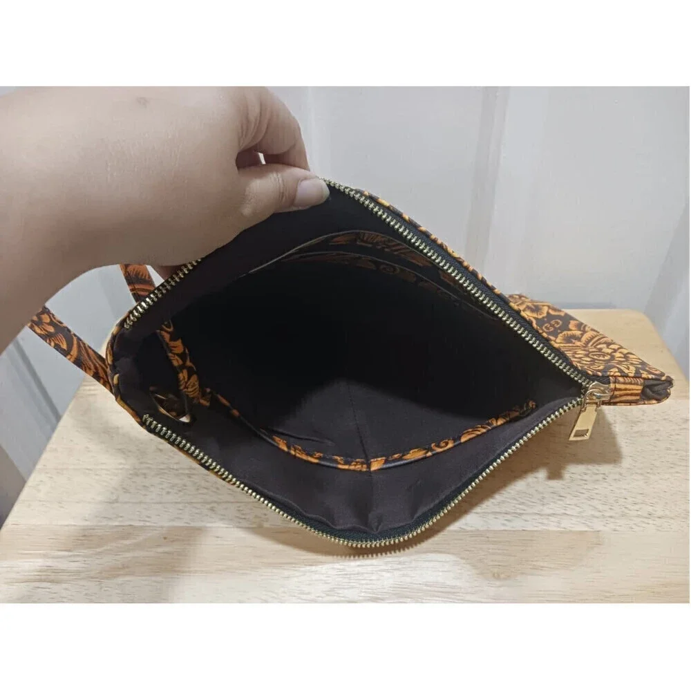 Sunflower Pattern Clutch Bag In Yellowish Red